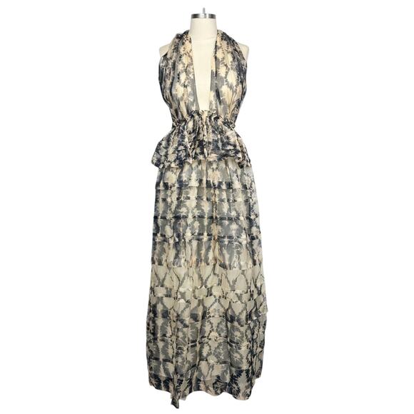 Ulla Johnson Black and Cream Maxi Dress - Picture 4 of 9